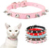 Soft PU Leather Spiked Dog Collar, Adjustable Studded Cat Collars for Girl Boy Small Breed Pet Teacup Mini Tiny Puppy