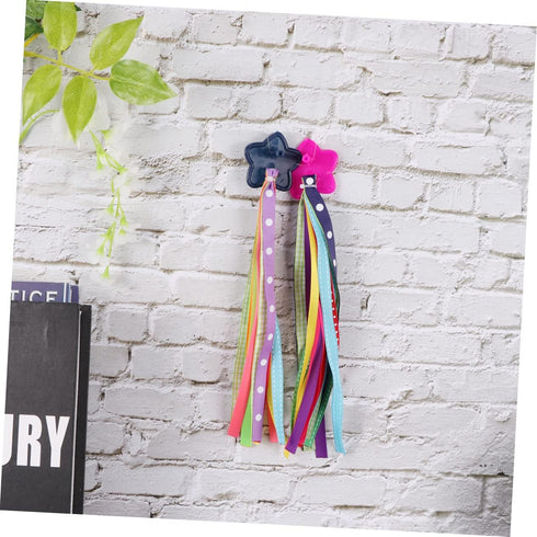 Garneck 1 Pair Colorful Bicycle Handlebar Ribbon Tassel Streamers for Kids Scooter Bike Accessory
