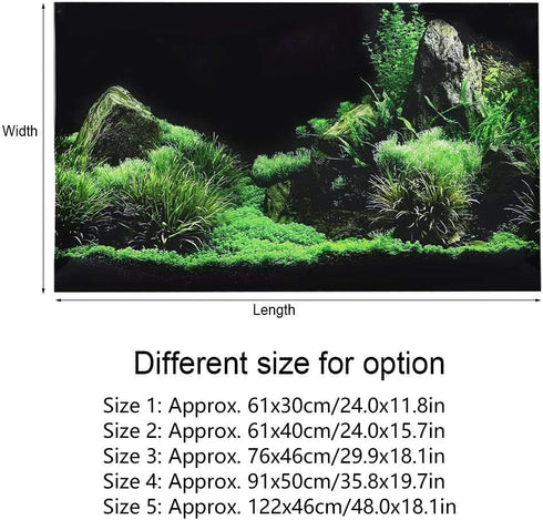 Aquarium Poster, Seafloor Water Grass Fish Background Decoration 3D PVC Self Adhesive Fish Wallpaper Sticker for Aquarium Fish Decoration(24.0 x 15.7in)