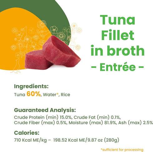 almo nature HQS Natural Tuna Fillet Entree in Broth, Gluten Free, Adult Dog Canned Wet Food, 12 x 280g/9.87 oz