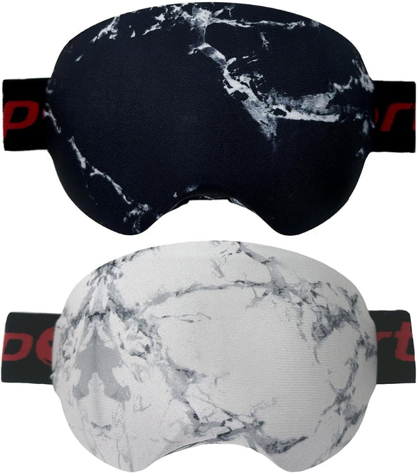 Wanty 2 Pack Lycra Microfiber Ski Snowboard Goggle Cover Sleeve Protectors for Lens Protection & Travel Storage, Black
