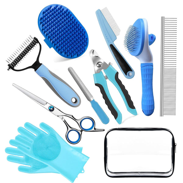 2TRUL Bath Grooming Kit for Pets, 10pcs Dog Brush for Shedding with Dog