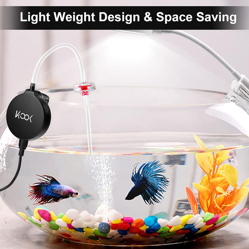 GuDoQi Aquarium Air Pump, 1 Watt Ultra Quiet Mini Oxygen Pump, Powerful Air Aerator Kit for Fish Tank 1-15 Gallon, Including Air Pump Accessories, Back Clip and Suction Cup by GuDoQi