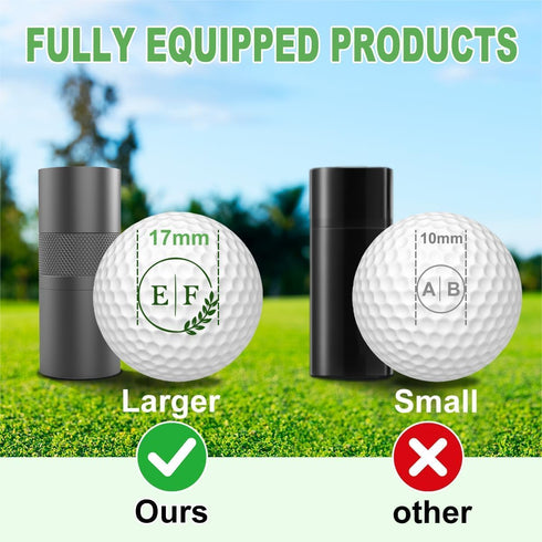 17mm Personalized Golf Ball Stamp Marker, Custom Large Logo Stamper, Reusable Waterproof Aluminum Golf Ball Marking