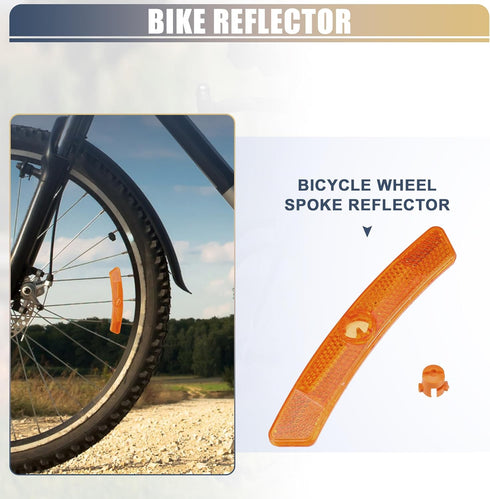 X AUTOHAUX 5"x0.79"x0.47" Bicycle Warning Reflector, Plastic Bike Accessories (Yellow, 1 Pair)