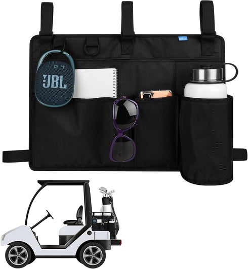 Xxerciz Golf Cart Rear Seat Organizer, Lightweight Folding Storage Bag for EZGO, Yamaha, Club Car