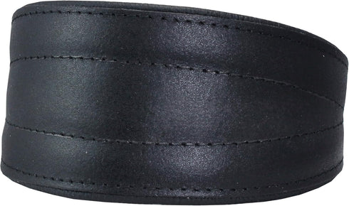 Dogs My Love Real Leather Extra Wide Padded Tapered Dog Collar, 11"-13" Neck, 2" Wide, Black