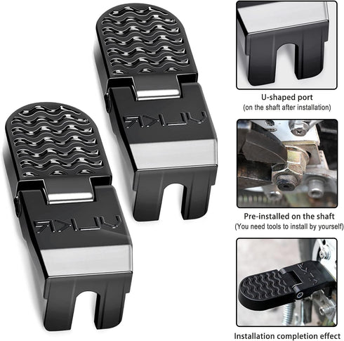 TOBWOLF 2PCS Aluminium Bicycle Foot Pegs, 10MM/14MM Non-Slip E-Bike Rear Pedals for Mountain & Folding Bikes