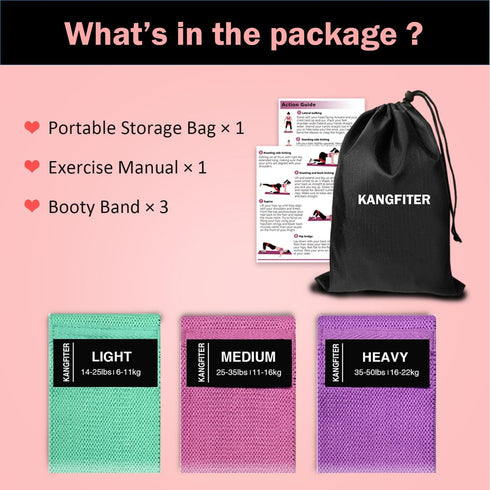 Large Fabric Resistance Bands for Working Out, Loop Exercise Bands for Booty Leg, Butt, Glutes, Stretch Workout Bands