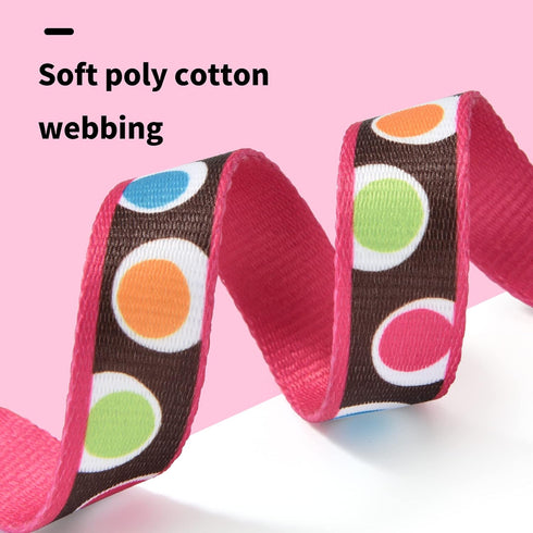 Mile High Life Nylon Puppy Dog Collar with Cute Patterns, Lightweight for Small/Medium/Large Dogs (Brown Dot, Medium)
