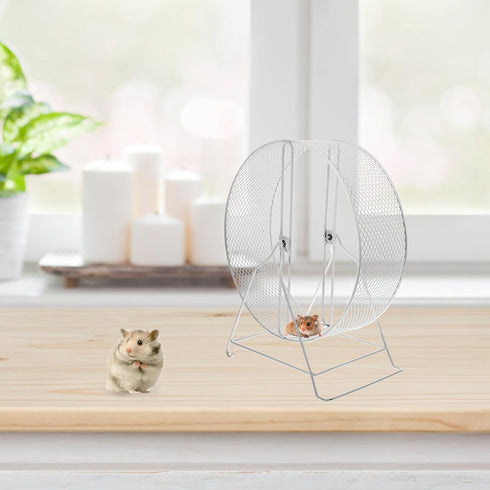 8-inch VOSAREA Silent Hamster Running Wheel with Iron Bracket, Small Pet Exercise for Hamsters, Squirrels, Sugar