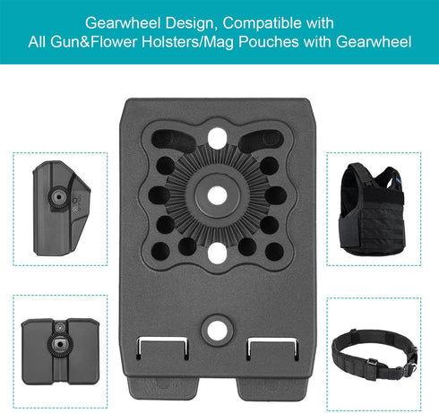 Tactical Scorpion Gear Polymer Modular MOLLE Adapter for Gun Holsters and Magazine Pouches, Black