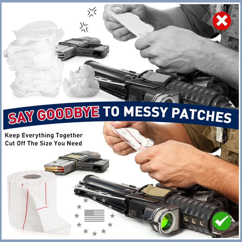 Ironraw 8400PC 49ft Gun Cleaning Patches Microfiber Cloth, Strong Pure Cotton Cloth Absorbent Patches, Cut to Size