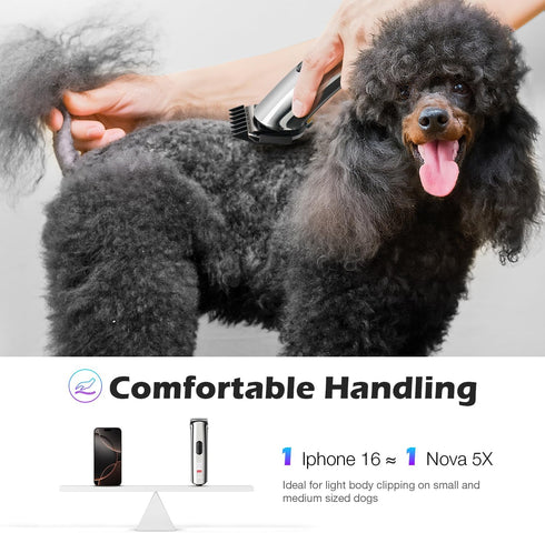 5-in-1 5 Trimmer Professional Dog Grooming Clippers with Charging Dock, Adjustable Blade Cordless Pet Grooming Kit