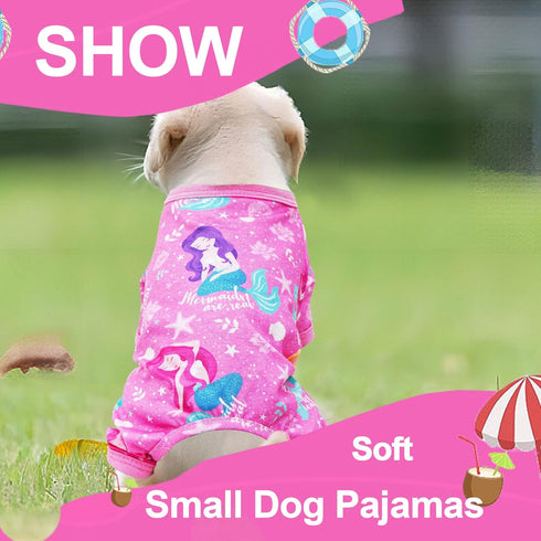 Dog Pajamas for Small Medium Dogs, Cute Summer Clothes, Soft Stretchy Puppy Jammies Outfit (Pink, Large)