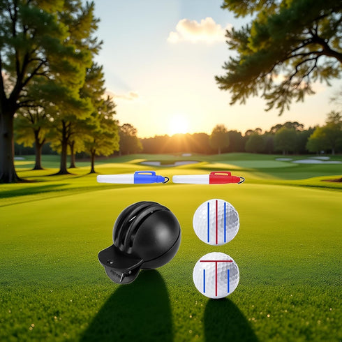 Yxinjy 1 2 Fade-Resistant Golf Ball Liner, Alignment Tool with Golf Ball Stamp Markers, Advanced Design Ball Marking