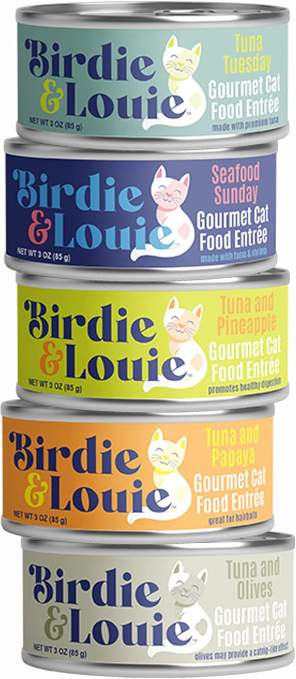 Birdie & Louie Wet Cat Food Variety Pack of Tuna Flavors |