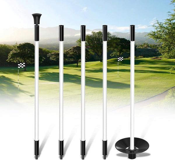 KINGTOP Golf Flagstick - Portable Design Practice Putting Green Flag Stick for Yard, Club, 3FT or 6FT Heights Available