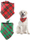 2 Pack Christmas Dog Bandanas, Dog Classic Plaid Scarf Triangle Bibs Kerchief