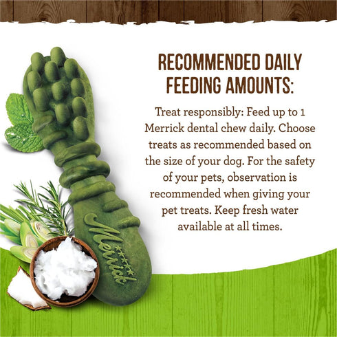 Merrick Fresh Kisses Natural Dental Chews, Infused With Coconut and Botanical Oils for Small Dogs, 9 ct. Bag