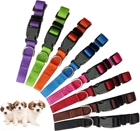 PARTNER Puppy ID Collars, Super Soft Nylon Adjustable Breakaway Collars for New Born Pets with Record Keeping Charts