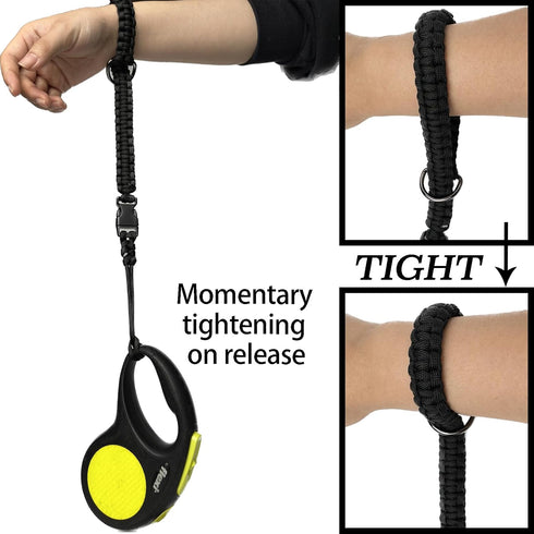 Hands Free Adjustable Wrist Strap for Dog Leash, Security Strap for Retractable Leashes, Black