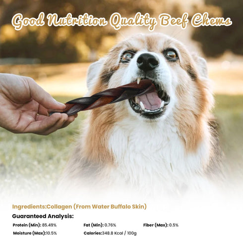 AZRAPAWS 5-6 Inch Braided Collagen Sticks for Medium & Large Dogs, Beef Collagen Dog Chews Long Lasting, Dog Treats