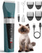 oneisall Cat Clippers for Matted Hair, 5-Speed Quiet Grooming Kit, Cordless Waterproof Cat Hair Trimmer (Green)