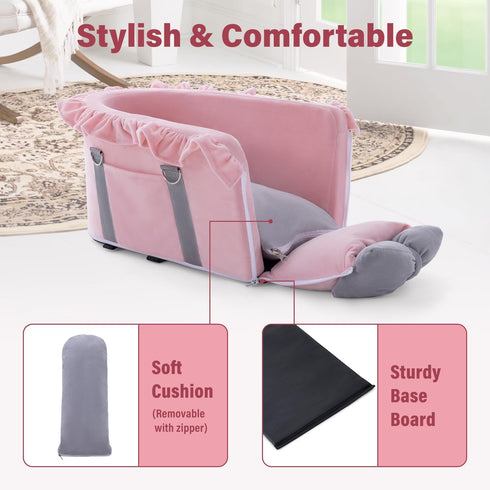 Jaoul Dog Car Seat for Small Dogs - Fully Detachable with Adjustable Straps Center Console Dog Car Seat - Comfortable