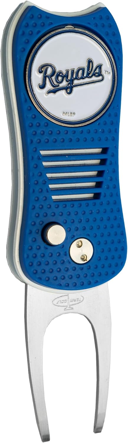Team Golf MLB Switchblade Divot Tool with Magnetic Ball Marker - Patented Design for Less Damage to Greens