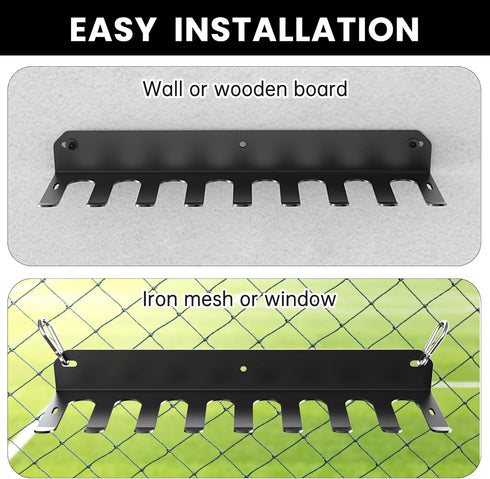 Wall Mount Baseball Bat Rack, Holds 16 Bats, Heavy Duty Organizer for Home Gym Sports Equipment