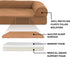 Furhaven Memory Foam Dog Bed for Medium/Small Dogs with Removable Bolsters & Washable Cover, Quilted Sofa, Toasted
