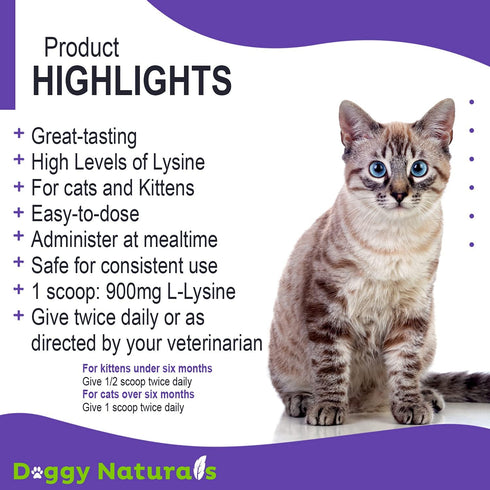 Trulysine Plus L-Lysine for Cats, 8oz/226g Immune Support Oral Powder for Cats & Kittens, Fish & Poultry Flavor