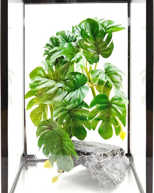 2Pack Woyrise Reptile Plants for Terrarium, Artificial Hanging Plants with Suction Cups, Amphibian Tank Habitat Decor