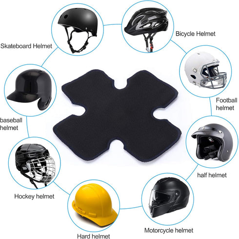 Motorcycle Helmet Liner, Anti Sweat Cooling Pad, Reusable & Washable, Prevents Stains & Odor, For Hard Hat, Hockey