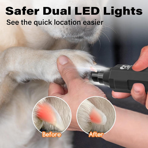 6-Speed Trimmer Casfuy Dog Nail Grinder - Newest Enhanced Pet Nail Grinder Super Quiet Electric Dog Nail Rechargeable