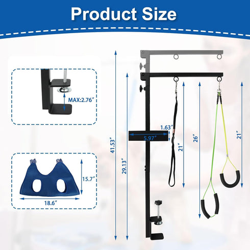 26" 40" Hammock, Trimming Dog Grooming Arm for Table, - Adjustable Height, Includes Clamp, No-Sit Nooses, Home/Salon