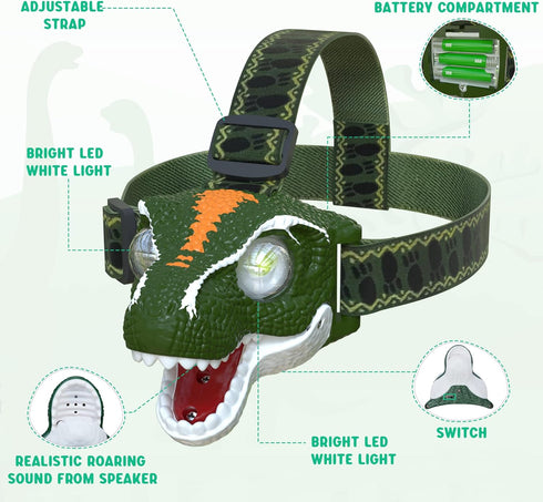 SEVENKA LED Headlamp for Kids - Lightweight Outdoor Toy Flashlight for Boys and Girls, Birthday Gift (Battery Included)