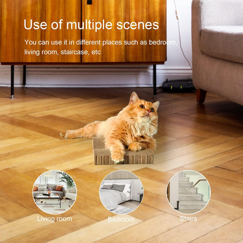 Cat Scratch Pad, 2PCS Cardboard Scratcher Box, Reversible Durable Scratching Pads for Indoor Cats with Catnip