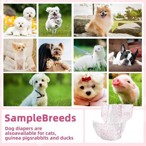 FUNLIYING 90 Count 16-22 Disposable Dog Diapers Female Doggie Diapers for Female Dogs (Waist in XL) Super Absorbent