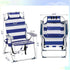 WISLAS Backpack 5-Position Folding High Beach Chair with Headrest & Cup Holder - Portable Aluminum Adjustable Reclining