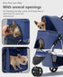 3 OS MOTOR Pet Stroller with Wheels for Small/Medium Pets, Portable Travel Foldable Carrier Jogger for Dog Cat Puppy