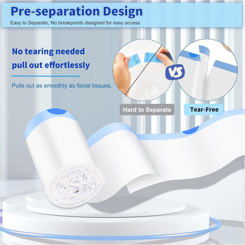 120 Count MW-SC01 MW-SC02/ MW-LR01, -17.7" 19.7" Cat Litter Box Liners Bags Compatible with MeoWant / Extra-Thick Cat