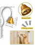 7.09 Inch 3 Dog Doorbell for Potty Training, Wall Mounted Bronze Bell with White Metal Bracket, Height, Includes