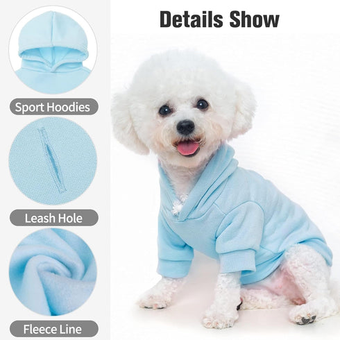 BINGPET Dog Hoodies - Fleece Lined Fall Sweatshirt for Small Medium Large Dogs & Cats - Soft Warm Sweater