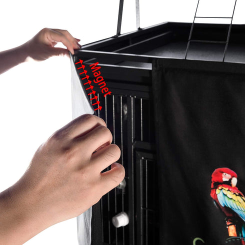 Colorday Good Night Bird Cage Cover for Large Bird Cage with Play Top, Black, 68"