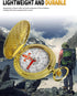 HKSWUTKW Brass Waterproof Golden Keychain Compass - Vintage Antique Design for Kids, Boy Scouts & Hiking - Survival