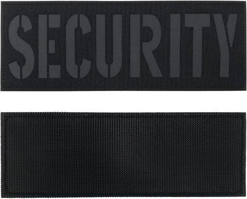 Large Reflective Laser Cut Security Patch, 11x4 inches with Hook and Loop for Vests and Backpacks
