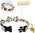 KUDES 2 Pack Adjustable Print Dog Collars with Bow Tie, Bells, and Charm Safety Buckle for Small/Medium/Large Dogs