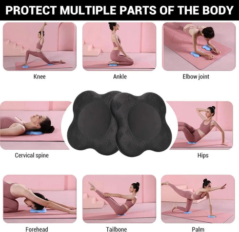 Yoga Knee Guards (Set of 2) - Accessories for Fitness, Travel, Meditation, Kneeling, Balance, Pilates